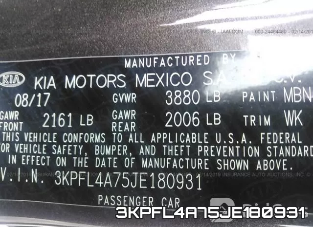 3KPFL4A75JE180931 фото 10