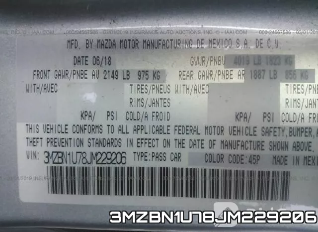 3MZBN1U78JM229206 фото 10