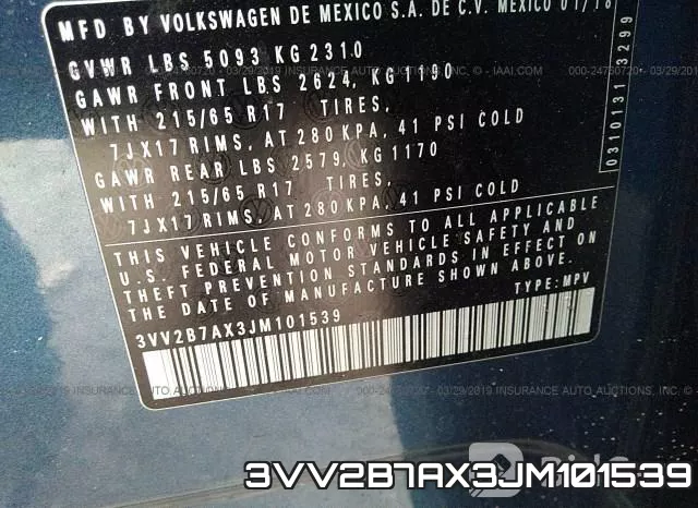 3VV2B7AX3JM101539 фото 10