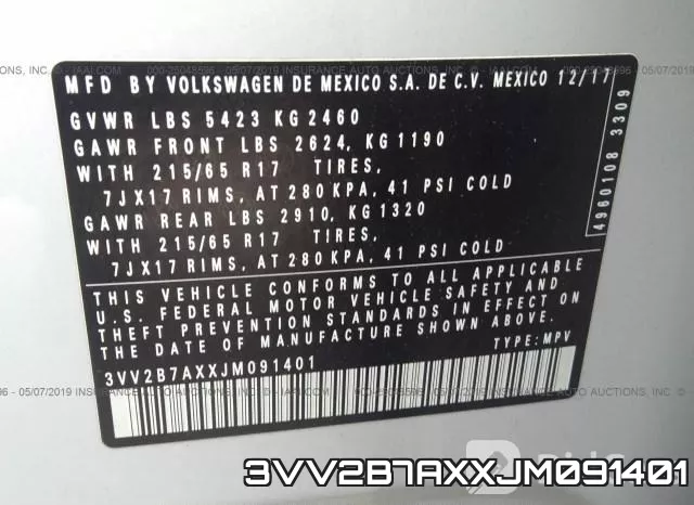 3VV2B7AXXJM091401 фото 10