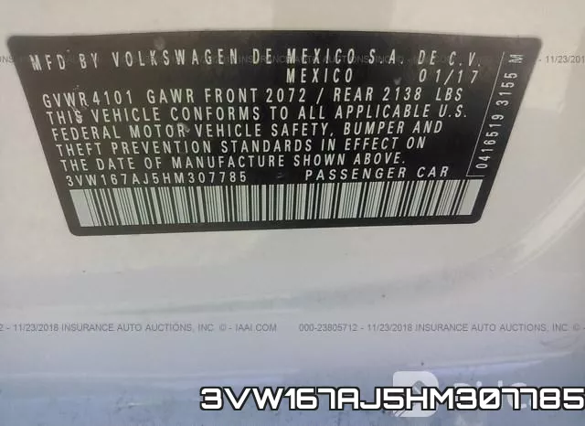 3VW167AJ5HM307785 фото 10