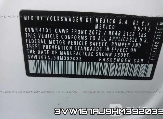 3VW167AJ9HM392033 фото 10