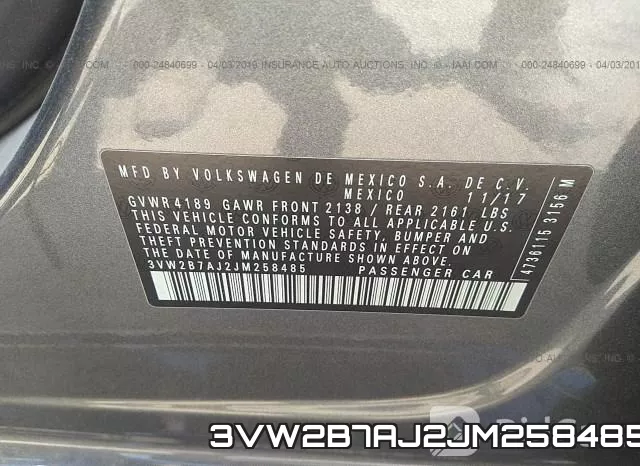 3VW2B7AJ2JM258485 фото 10