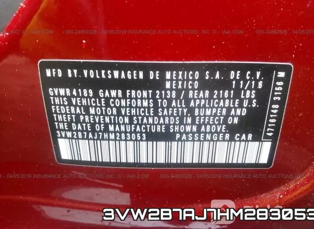 3VW2B7AJ7HM283053 фото 10