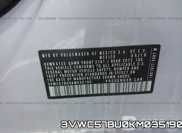 3VWC57BU0KM035190 фото 10