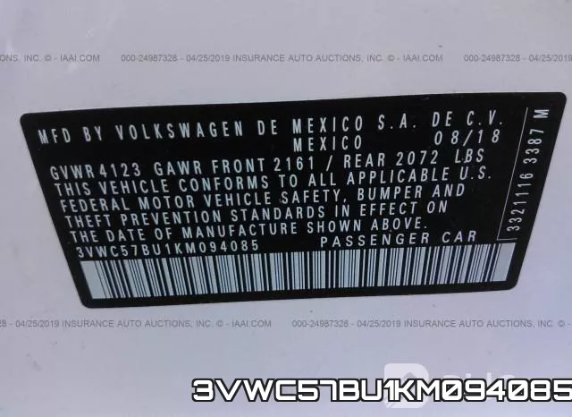 3VWC57BU1KM094085 фото 10