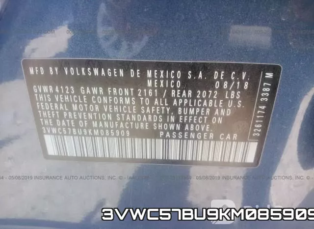 3VWC57BU9KM085909 фото 10