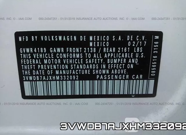 3VWDB7AJXHM332092 фото 10