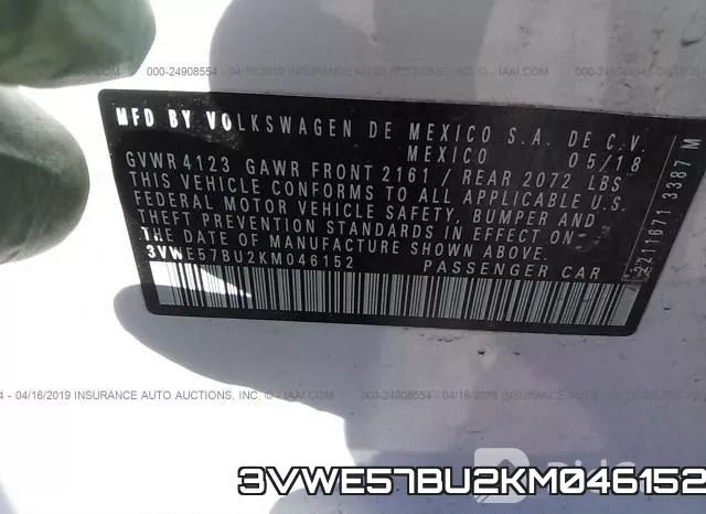 3VWE57BU2KM046152 фото 10