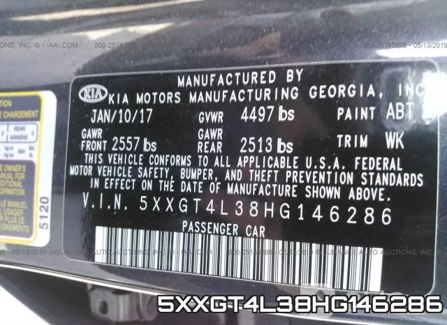 5XXGT4L38HG146286 фото 10