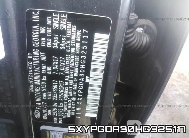 5XYPGDA30HG325117 фото 10