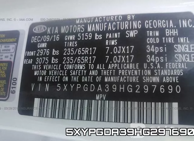 5XYPGDA39HG297690 фото 10