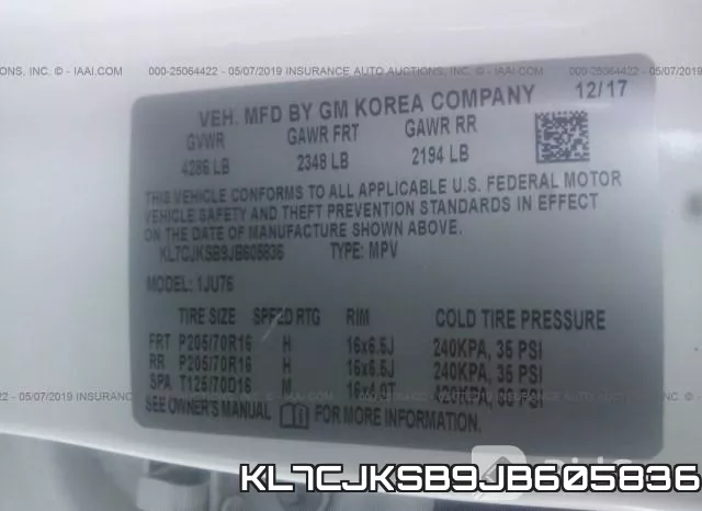KL7CJKSB9JB605836 фото 10