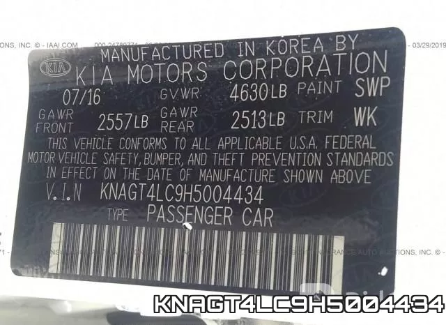KNAGT4LC9H5004434 фото 10