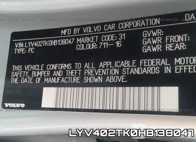 LYV402TK0HB138047 фото 9