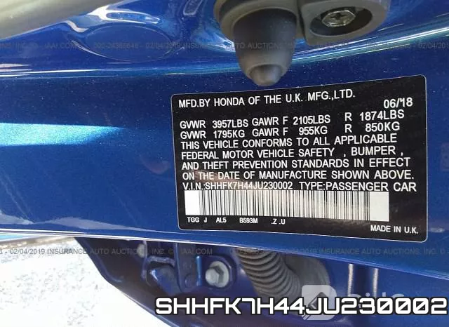SHHFK7H44JU230002 фото 10