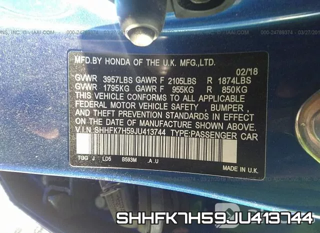 SHHFK7H59JU413744 фото 10