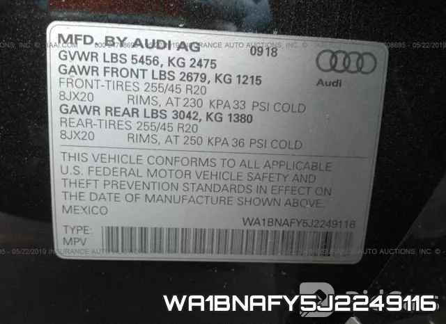 WA1BNAFY5J2249116 фото 10