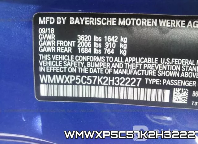 WMWXP5C57K2H32227 фото 10