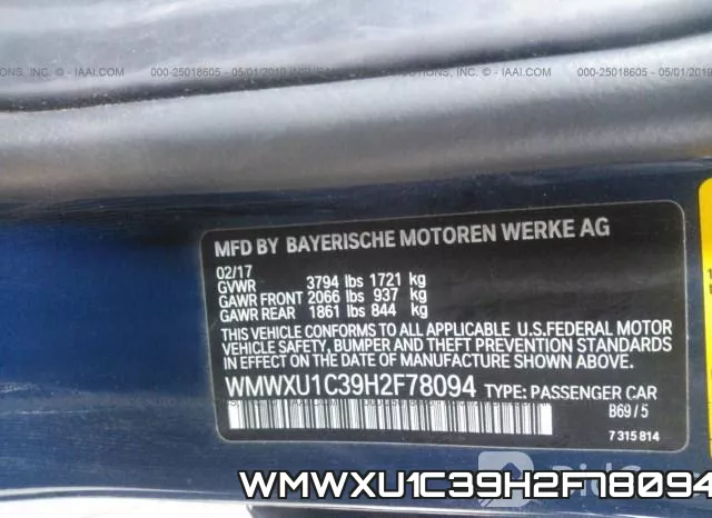 WMWXU1C39H2F78094 фото 10