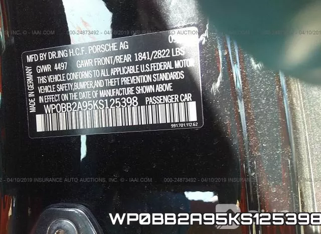 WP0BB2A95KS125398 фото 10