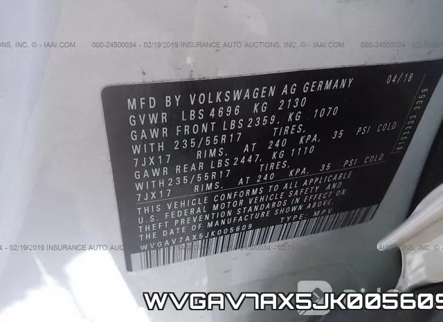 WVGAV7AX5JK005609 фото 10