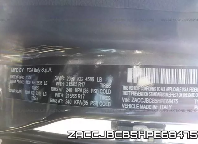 ZACCJBCB5HPE68475 фото 10