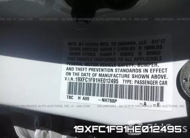 19XFC1F91HE012495 фото 10