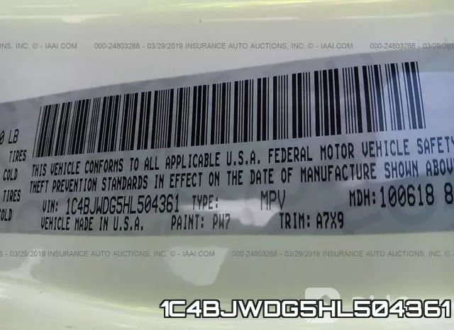 1C4BJWDG5HL504361 фото 10
