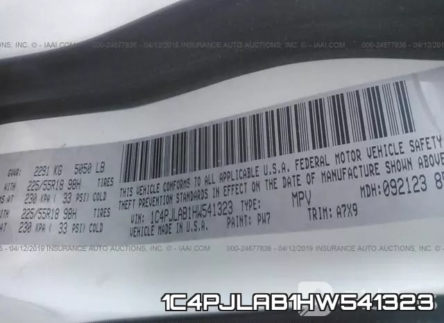 1C4PJLAB1HW541323 фото 10