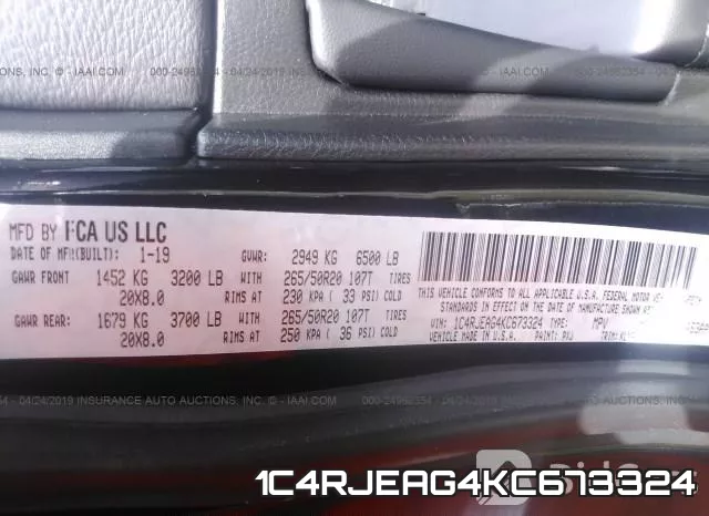 1C4RJEAG4KC673324 фото 10