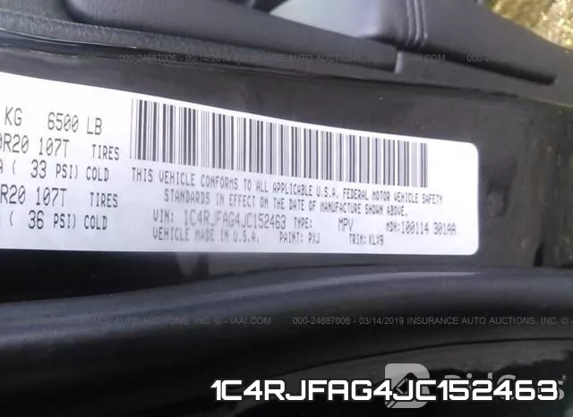 1C4RJFAG4JC152463 фото 10