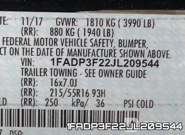1FADP3F22JL209544 фото 10