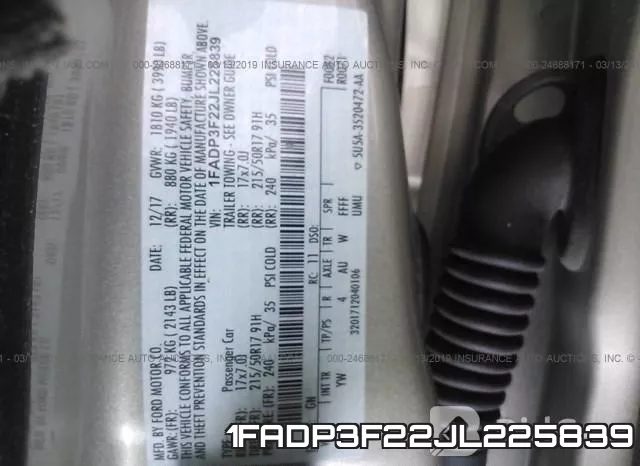 1FADP3F22JL225839 фото 10