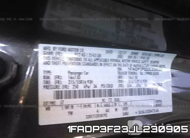 1FADP3F23JL230905 фото 10