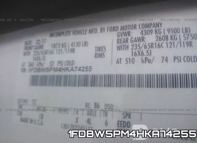 1FDBW5PM4HKA74255 фото 10