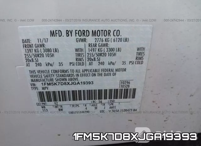 1FM5K7D8XJGA19393 фото 10