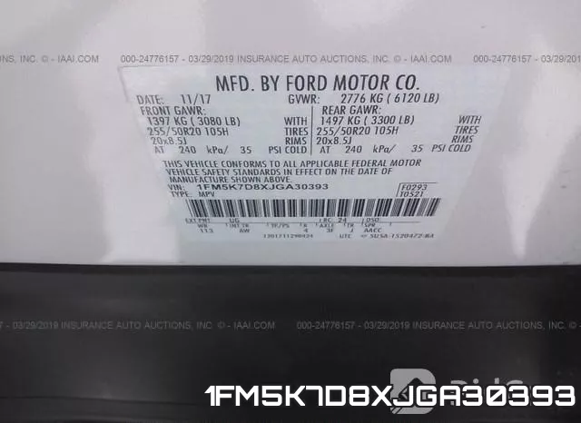 1FM5K7D8XJGA30393 фото 10