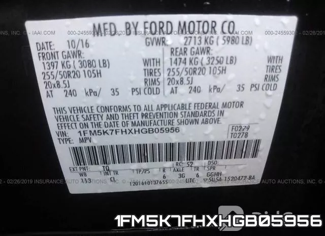 1FM5K7FHXHGB05956 фото 10