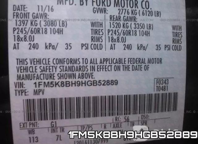 1FM5K8BH9HGB52889 фото 10