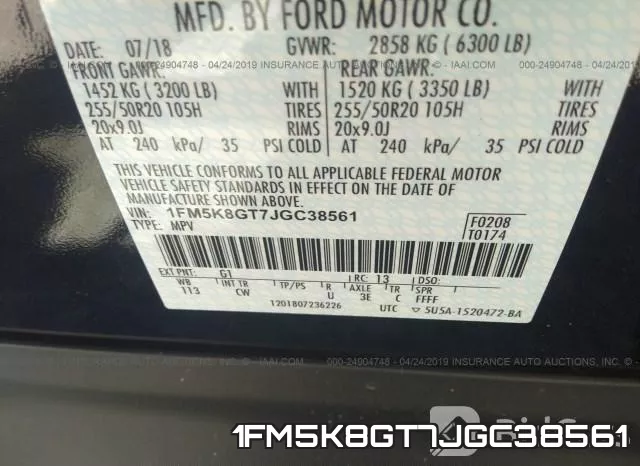 1FM5K8GT7JGC38561 фото 10