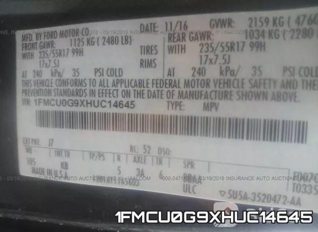 1FMCU0G9XHUC14645 фото 10