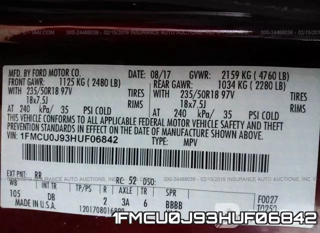 1FMCU0J93HUF06842 фото 10
