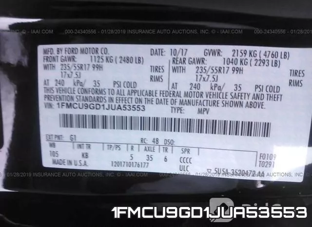 1FMCU9GD1JUA53553 фото 9