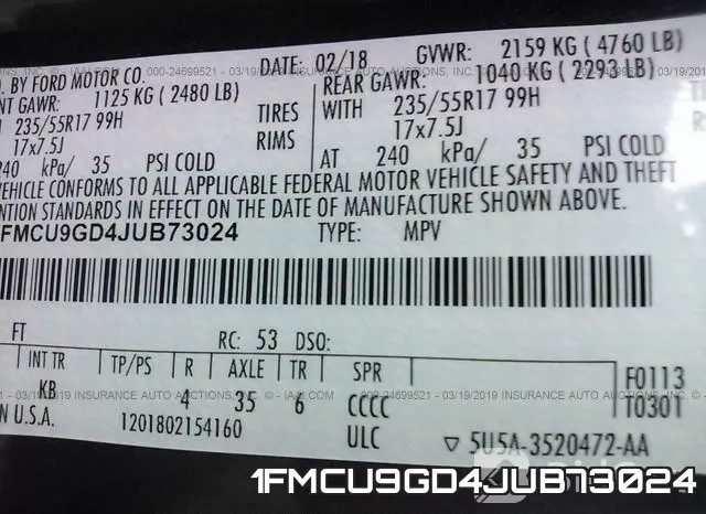1FMCU9GD4JUB73024 фото 10