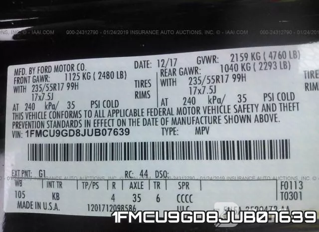 1FMCU9GD8JUB07639 фото 10