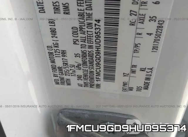 1FMCU9GD9HUD95374 фото 9
