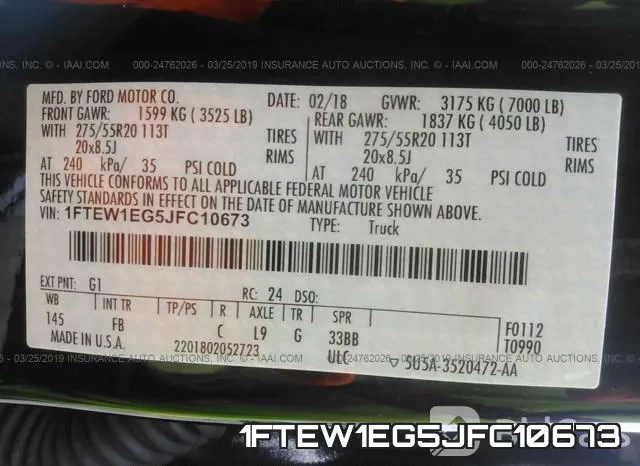 1FTEW1EG5JFC10673 фото 10