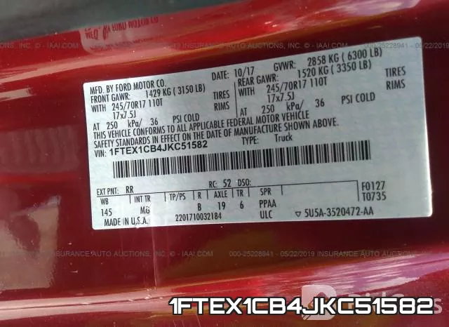 1FTEX1CB4JKC51582 фото 10