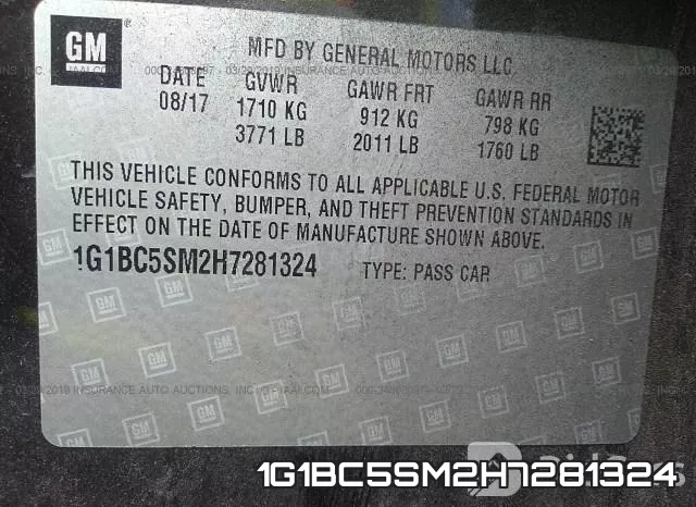 1G1BC5SM2H7281324 фото 10